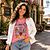 Stile Stampa Vintage Firenze Italia Top Casual