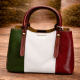 Tricolor bag in Italian leather