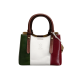 Tricolor bag in Italian leather