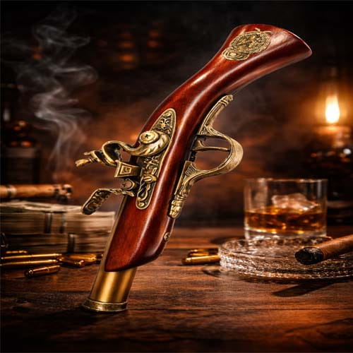 Vintage Flintlock Pistol Replica Pirate Style Decor