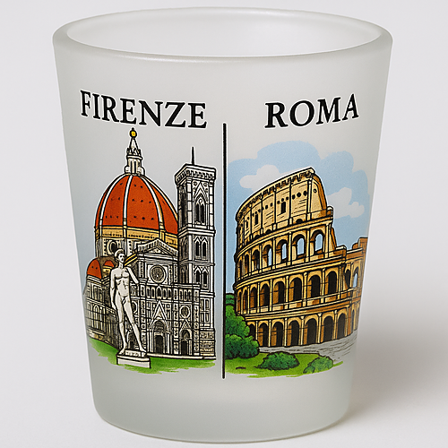 Bicchiere da Shot Opaco Italiano Firenze Roma Souvenir da Viaggio