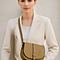 Elegant Olive Leather Flap Shoulder Handbag