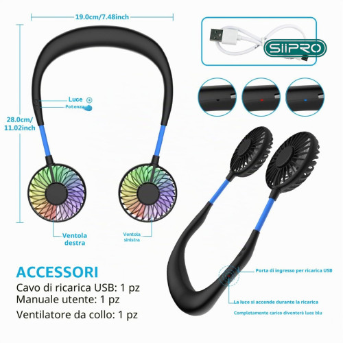 Siipro a collolight ventilatore portabile da collo sv/56g