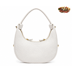 Borsa a spalla a mezzaluna bianca elegante