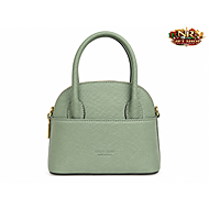 Borsa a Mano in Vera Pelle Verde Salvia
