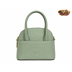 Borsa a Mano in Vera Pelle Verde Salvia