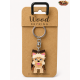 Portachiavi in Legno con Ciondolo Yorkshire Terrier