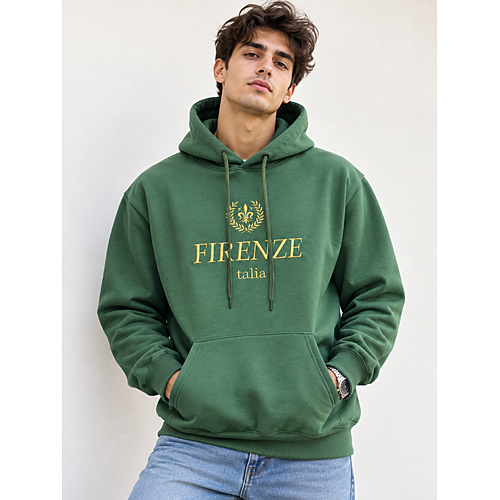 Felpa con cappuccio grafica ricamata Firenze Italia