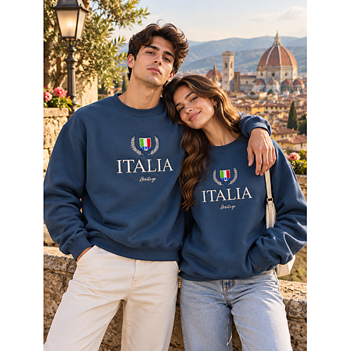 Felpa con ricamo Heritage ITALIA per Uomo e Donna