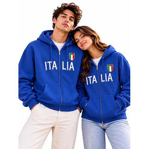 Felpa con zip unisex Premium Italian Heritage - Taglie S-XXL