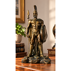 Figura di Guerriero Spartano in Bronzo Antico