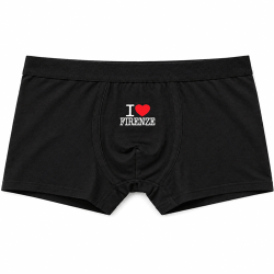 I Love Firenze Boxer Nero - Cotone Premium