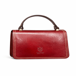 Borsa in Pelle Italiana Elegante Rosso con Manico Superiore