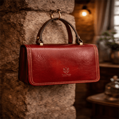 Svela il tuo stile con la Borsa in Pelle Italiana Elegante Rosso!