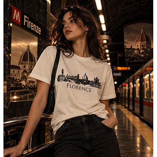 Maglietta Grafica Skyline di Firenze