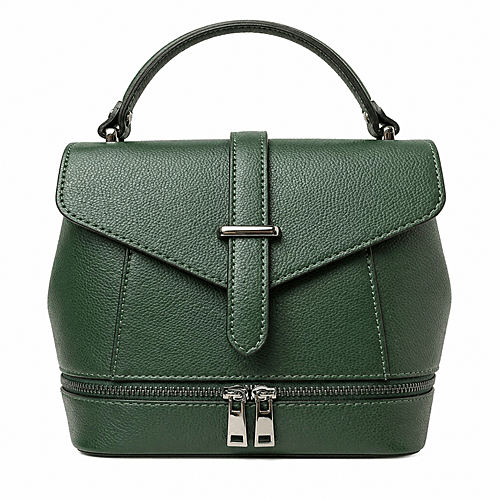 Borsa a Mano in Pelle Verde Premium