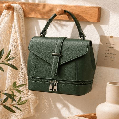 Borsa a Mano in Pelle Verde Premium: Eleganza e Stile Unici!