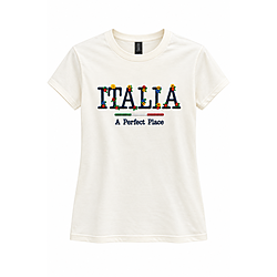 T-shirt grafica floreale Italia