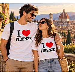 T-shirt I love Firenze per Uomini e Donne