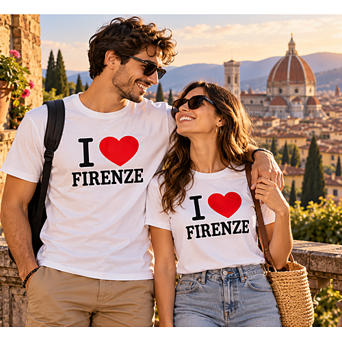 T-shirt I love Firenze per Uomini e Donne