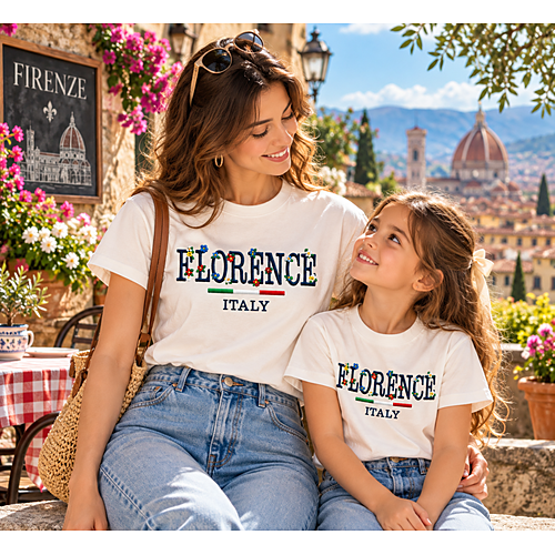 T-Shirt Ricamata Firenze per Donne