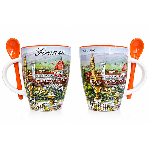 Tazza da caffè con paesaggio urbano italiano - Design elegante