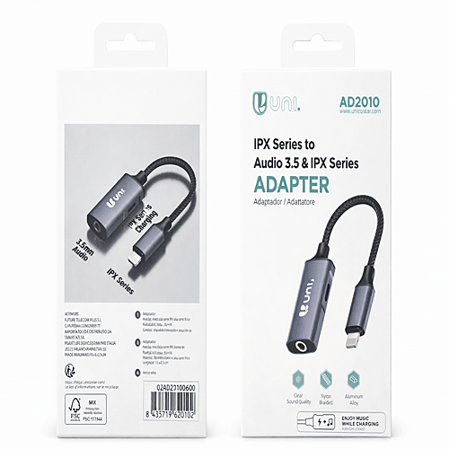 Adattatore Uni AD2010 Lightning a 3.5mm | Convertitore Audio + Ricarica