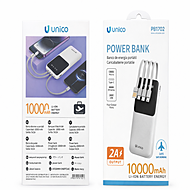 Unico 10000mAh Power Bank–Cavi Integrati, Ricarica Veloce