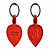 Portachiavi a Cuore in Pelle Italiana Vintage Rosso