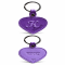 Portachiavi in pelle italiana vintage a forma di cuore viola
