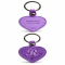 Portachiavi in Pelle Italiana Vintage a Forma di Cuore Viola